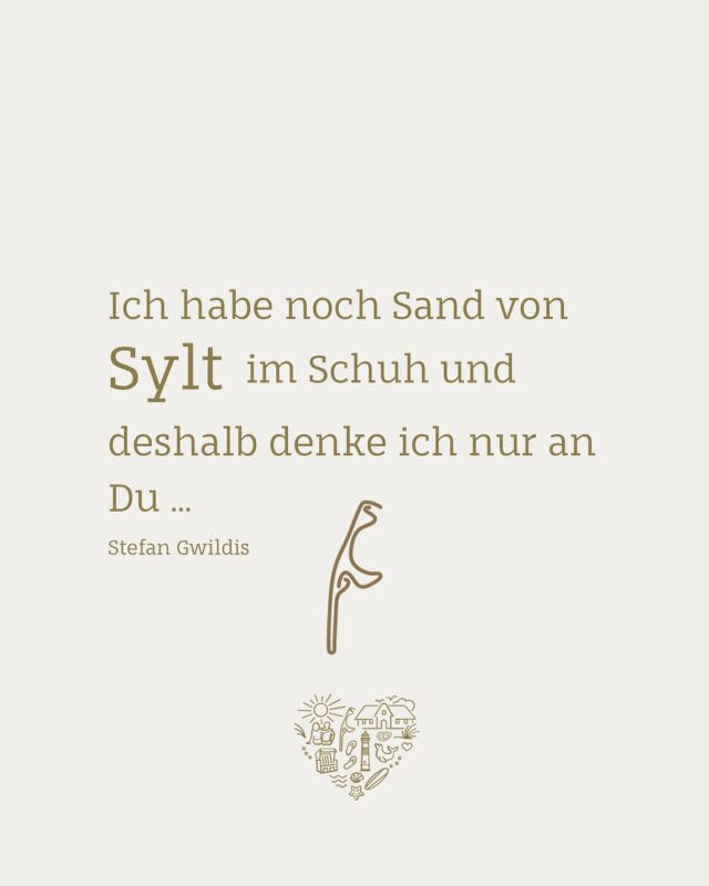 Sylt-Sehnsucht ❤️

Erinnerungen an den letzten Sylt-Urlaub – den gemeinsamen Strandspaziergang bei Sonnenuntergang, das Lachen im Wind, der Abend im Strandkorb mit Blick aufs Meer… 

Der Song von @stefan.gwildis bringt genau dieses Gefühl auf den Punkt – wenn die Sehnsucht nach Sylt plötzlich da ist und man still in den Erinnerungen an den letzten gemeinsamen Inselurlaub schwelgt. 🌊

#SyltSehnsucht #StefanGwildis #InselLiebe #NordseeMoment #MusikFürsHerz #SyltGefühl #Erinnerungen #SandImSchuh #Meerweh #Urlaubserinnerung #WedellUrlaub